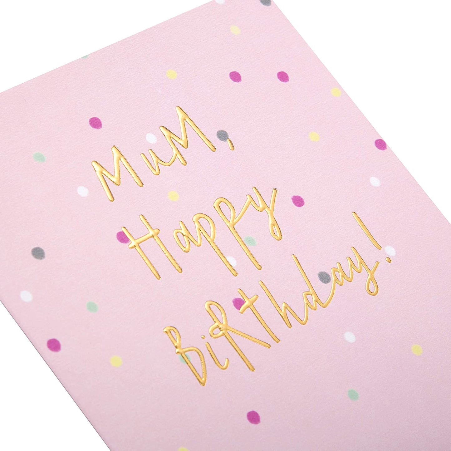 Embossed Text Design Mum Birthday Card "Blank" 