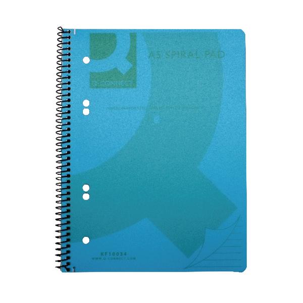 Spiral Bound Polypropylene Notebook 160 Pages A5 Blue (Pack of 5)