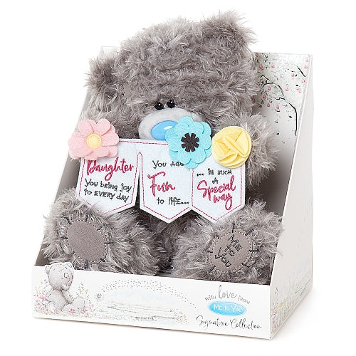 For Daughter Tatty Teddy Holding Floral Banner Me to You Bear