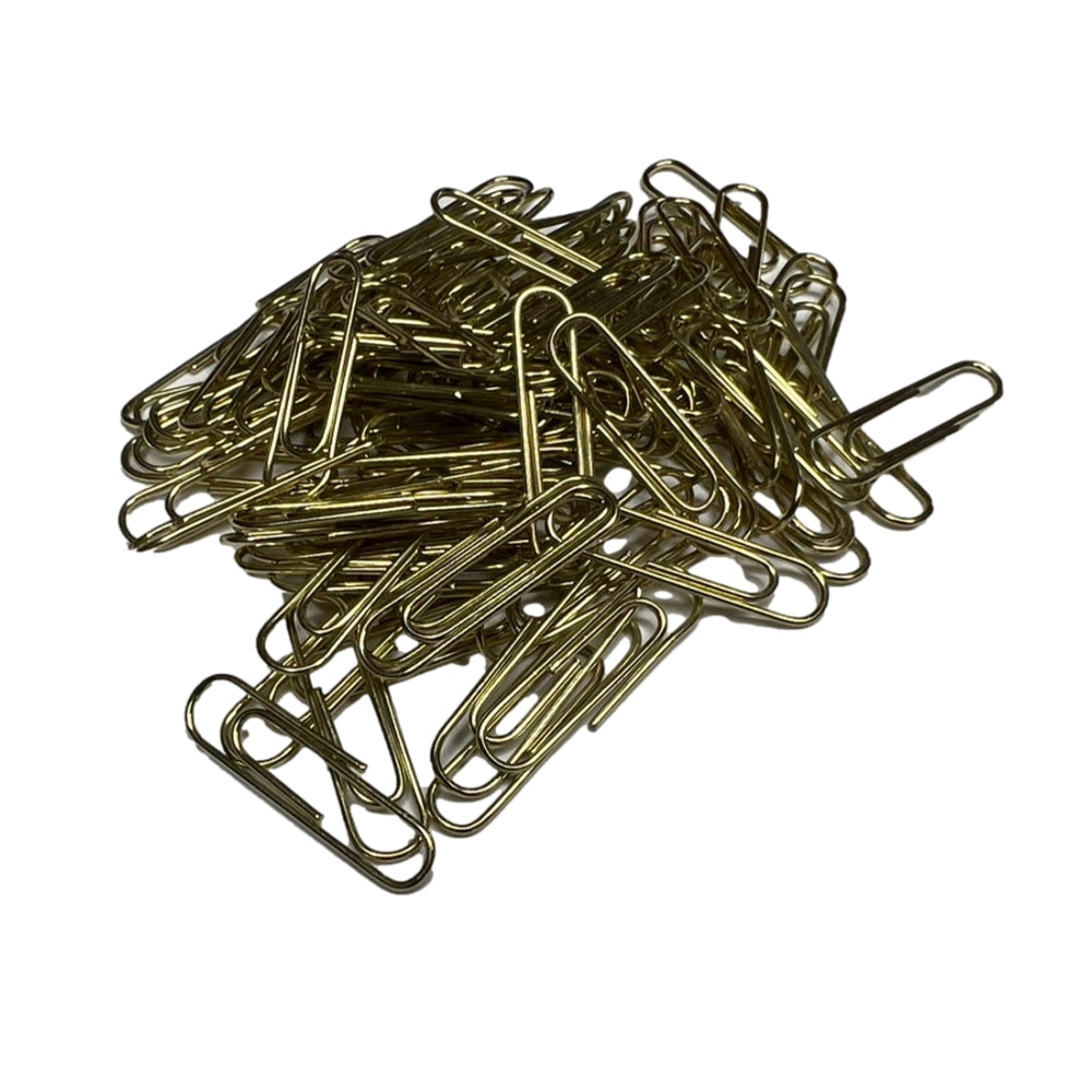 Pack of 100 Brassed Coloured Paper Clips by Ivy Stationery