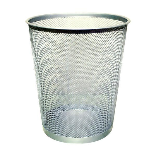 18 Litre Silver Waste Basket Mesh