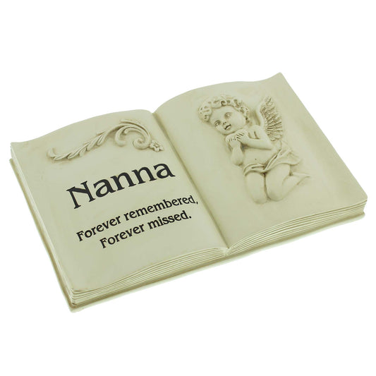 Graveside Memorial Remembrance Book Plaque 18x11x5cm - Nanna