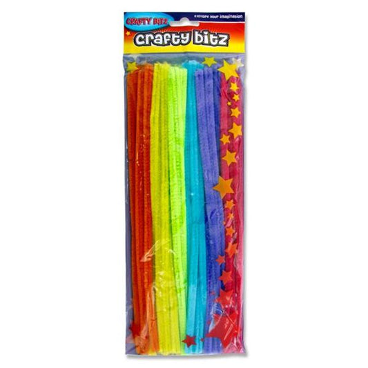 Pack of 42 12" Neon Coloured Chenille Pipe Cleaners Stems by Crafty Bitz