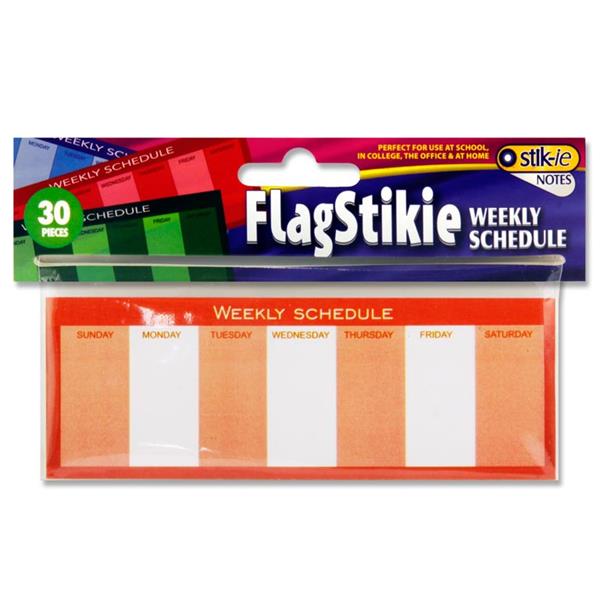 30 Sheets Flagstickie Weekly Schedule Stickey Notes