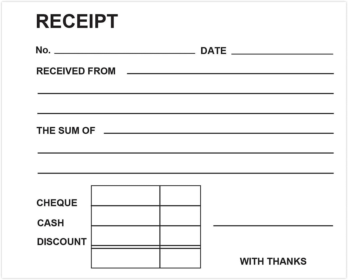 Carbonless Duplicate Receipt Book 4"x5" (102 x 127mm)