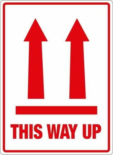 This Way UP Self-Adhesive Sticker