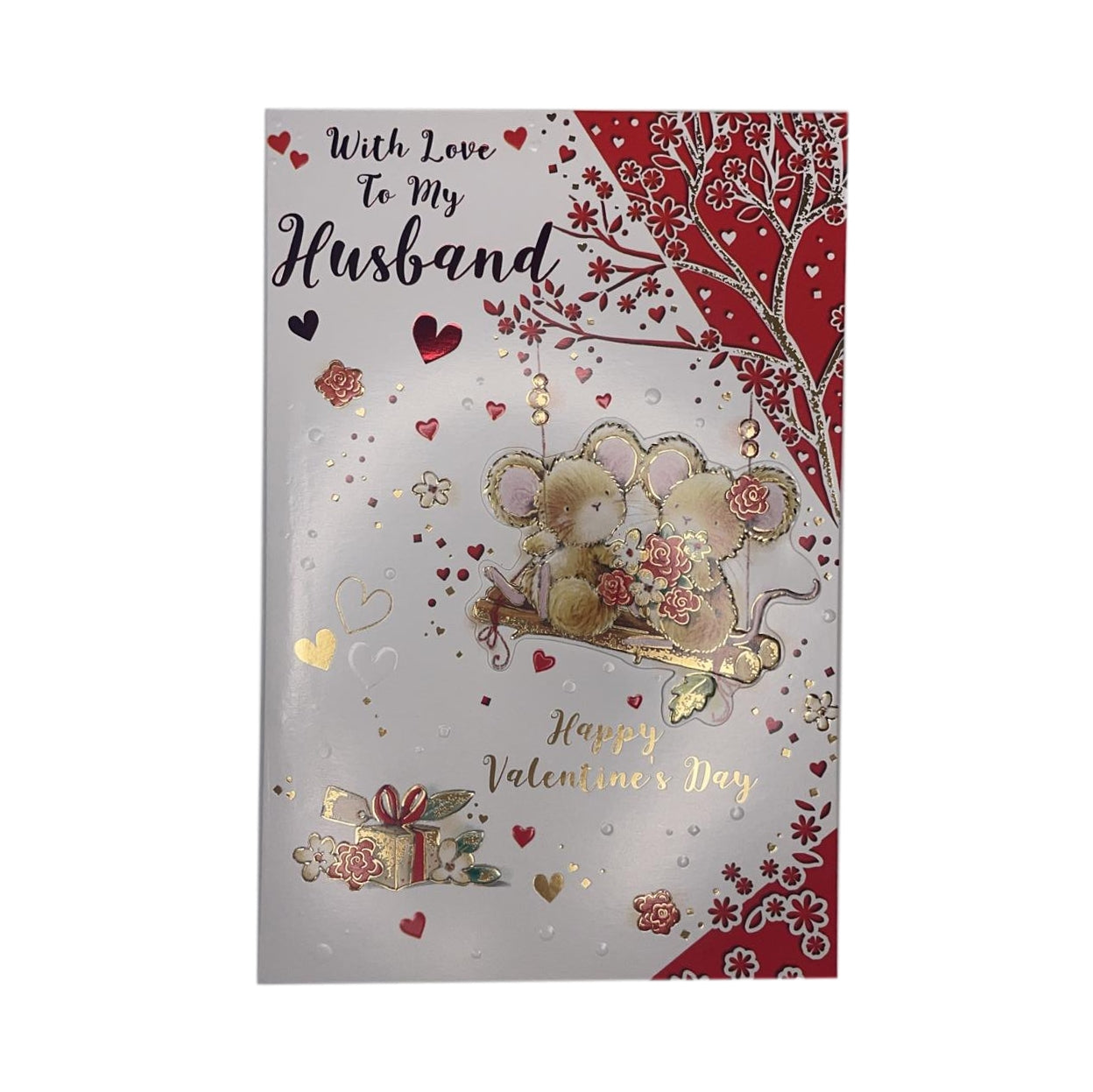 With Love To My Husband Cute Mice Design Valentine's Day Card