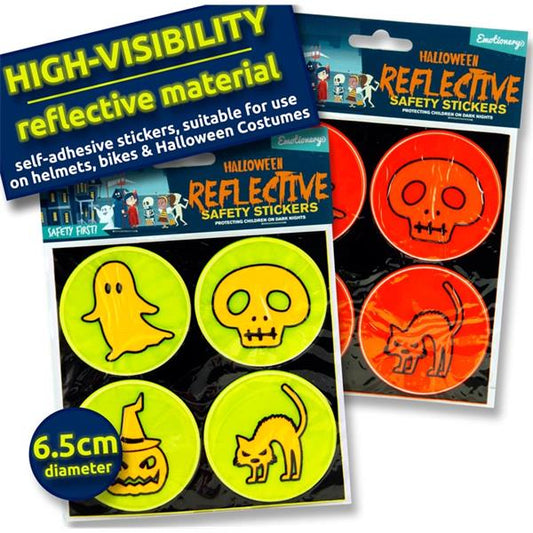 Pack of 4 Halloween High-visibility Reflective Safety Stickers by Emotionery