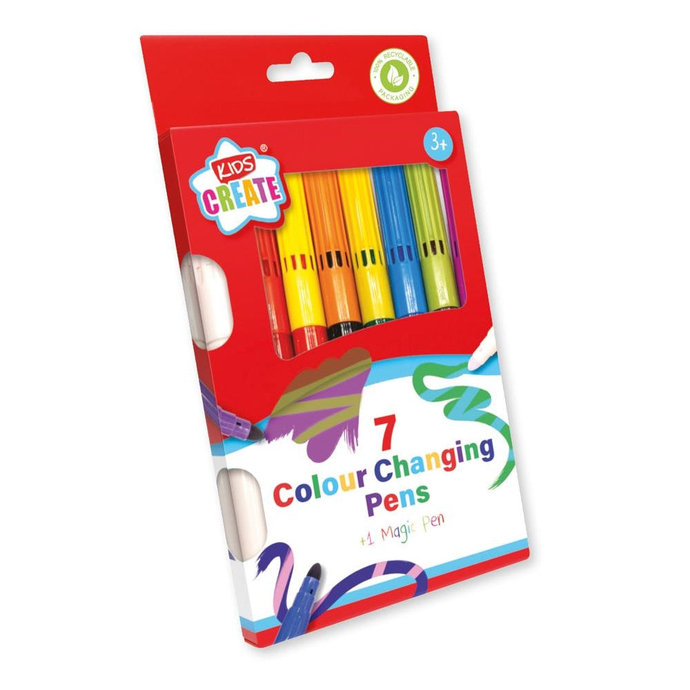 Pack of 7 Colour Changing Pens with Magic Pen