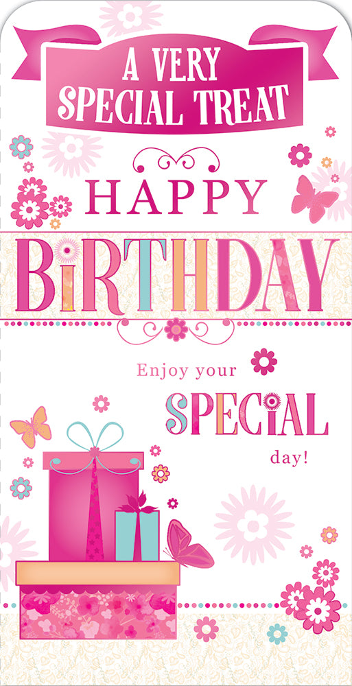 For a Very Special Treat Open Birthday Luxury Gift Money Wallet Card