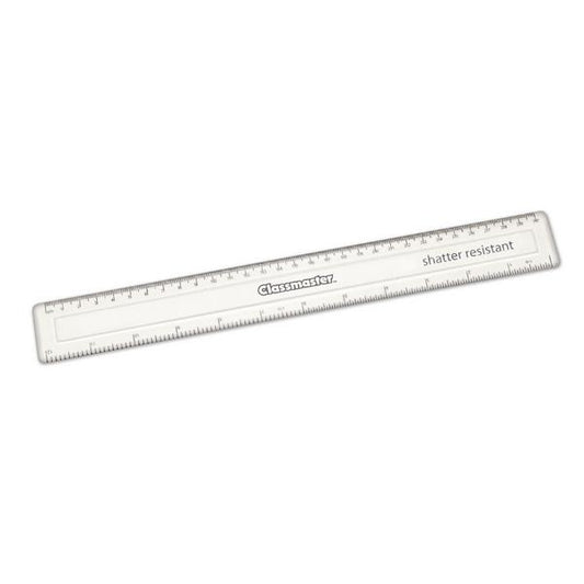 Classmaster Shatter Resistant Ruler 30cm Clear (Pack of 100)