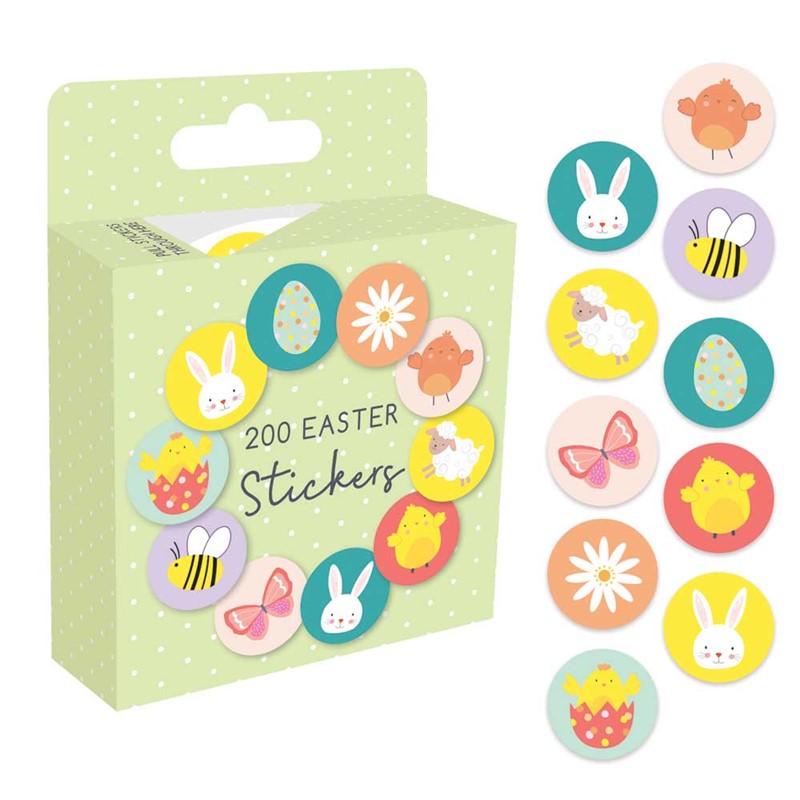 Roll of 200 Easter Stickers