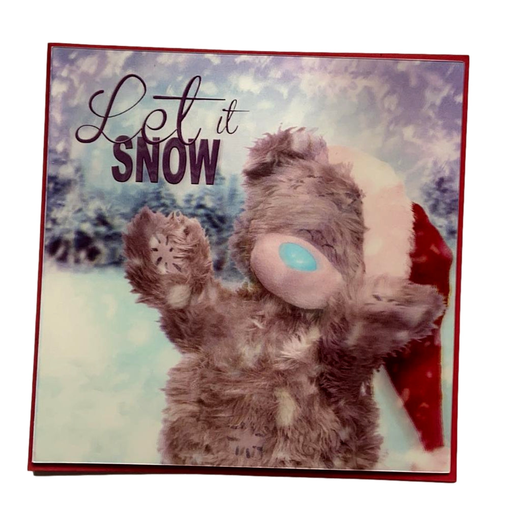 3D Holographic Let It Snow Me to You Bear Christmas Card