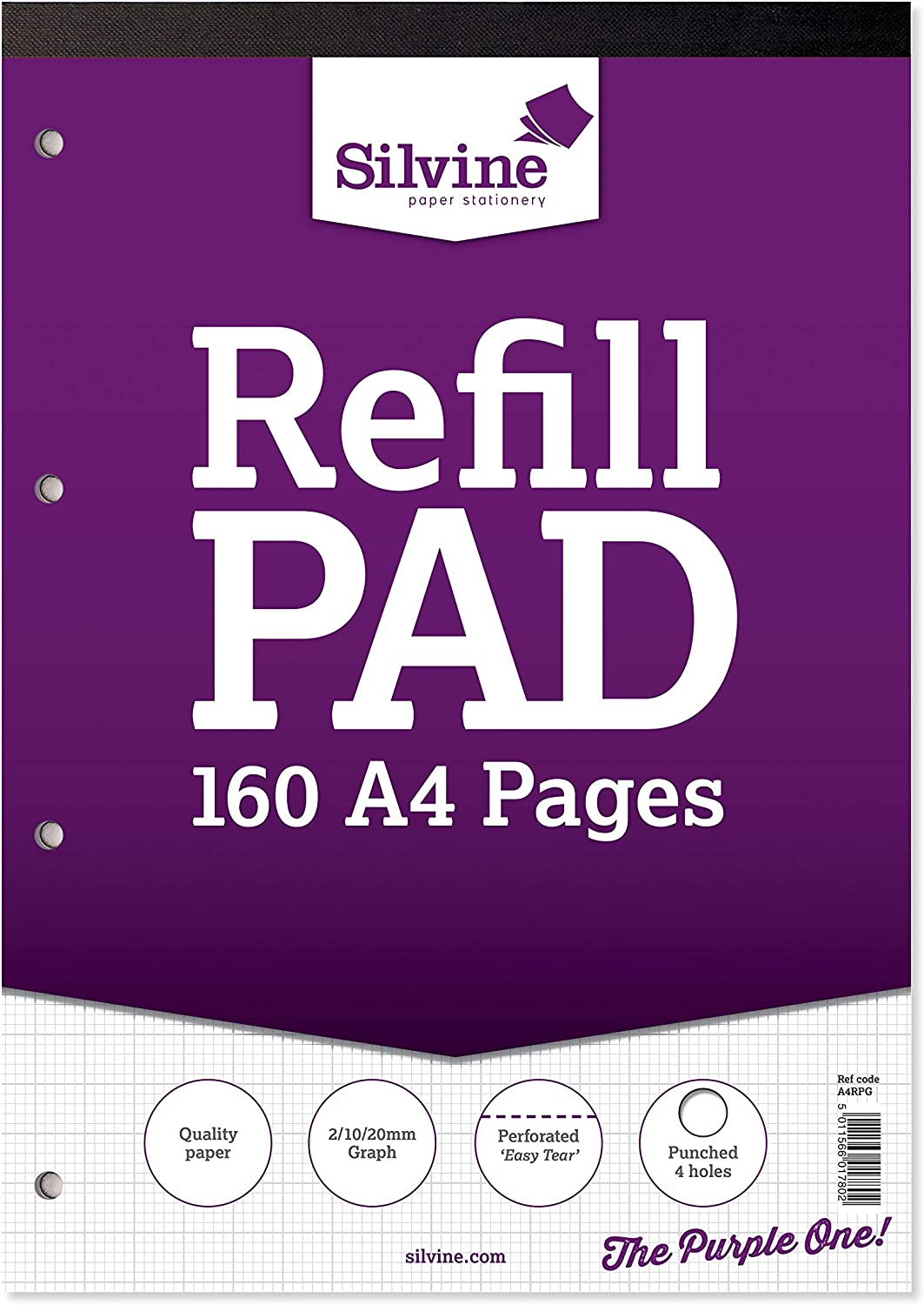 160 Page A4 Purple Refill Pad (210 x 297mm)