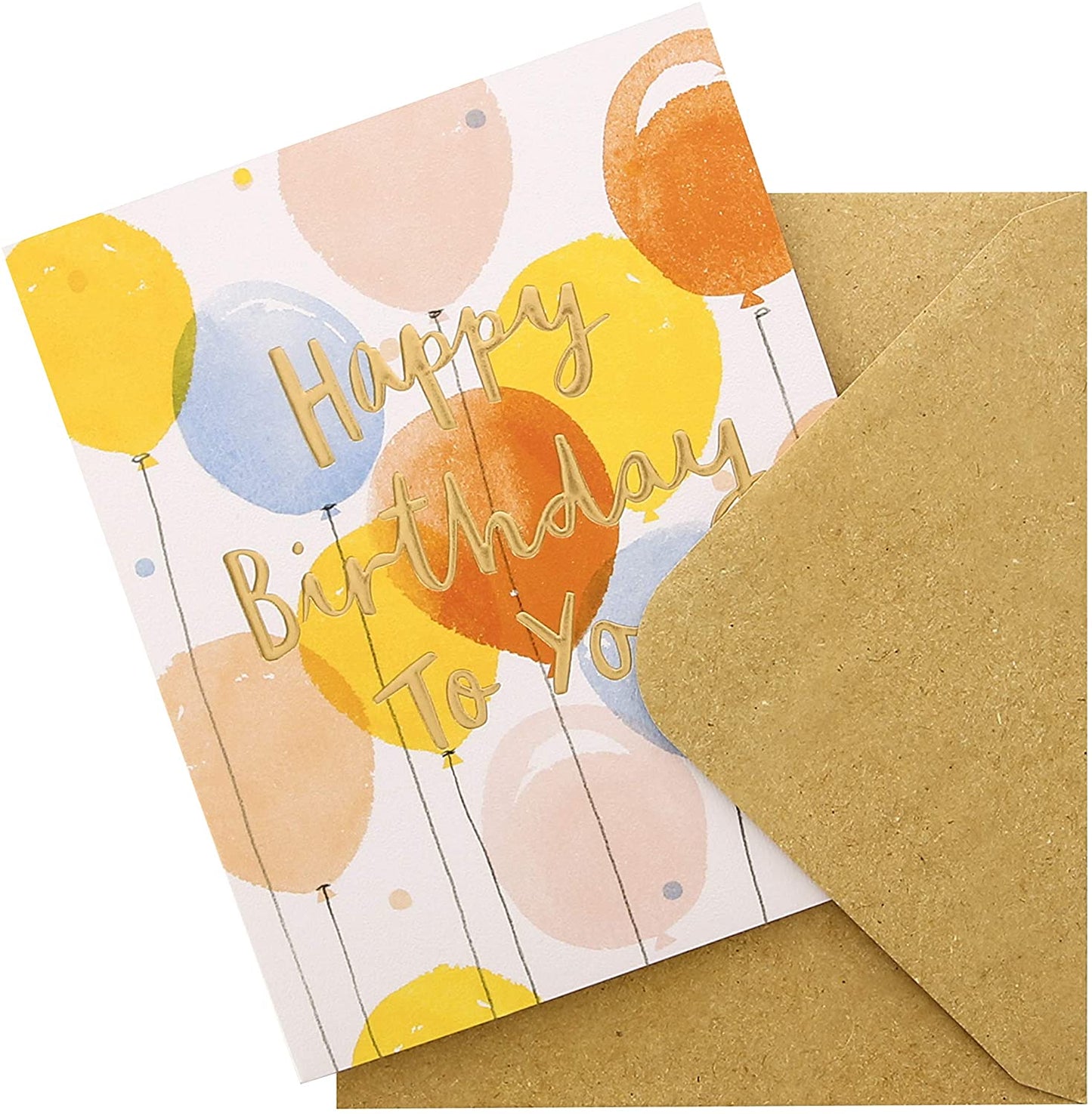 Embossed Text Design Blank Birthday Card