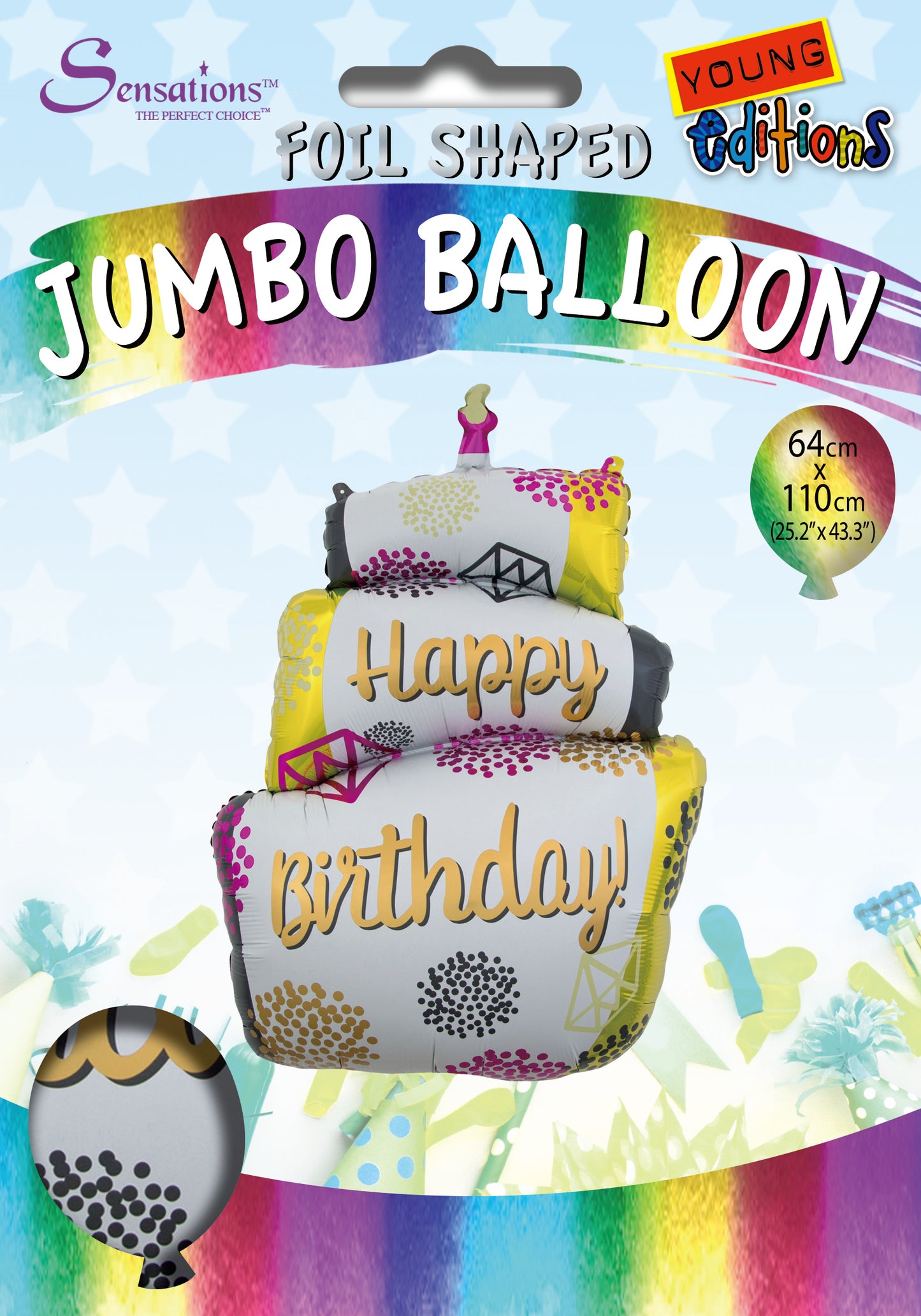 Birthday Cake Design Jumbo Foil Balloon