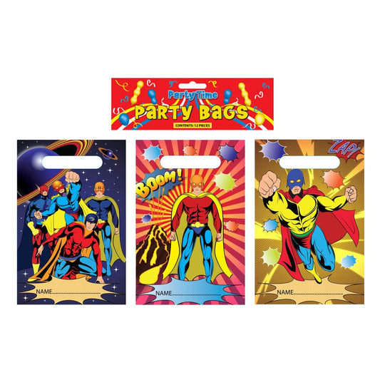 Pack of 12 Superhero Design Party Bags