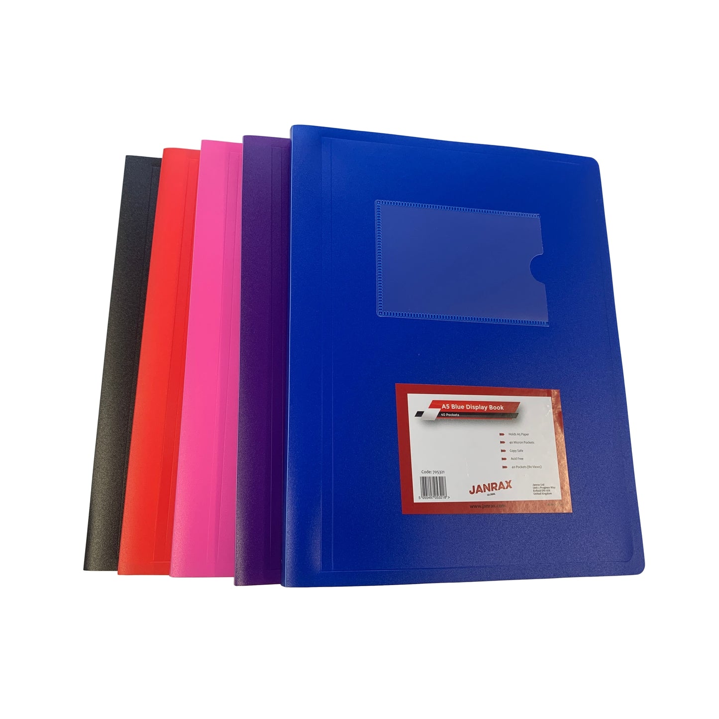 A5 Purple Flexible Cover 40 Pocket Display Book