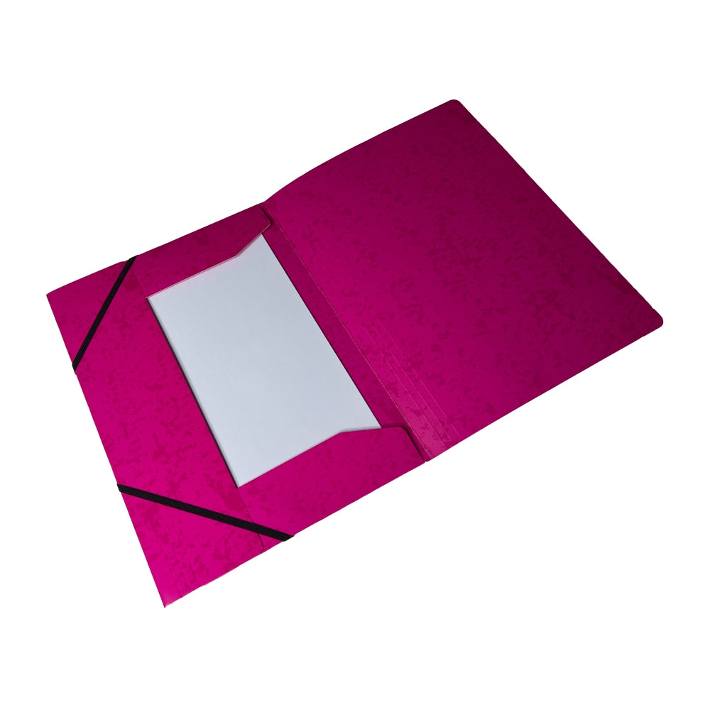 A4 Pink Card 3 Flap Folder With Elastic Closure