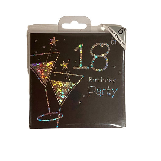 Simon Elvin 18th Birthday Invitations Cards pack of 6