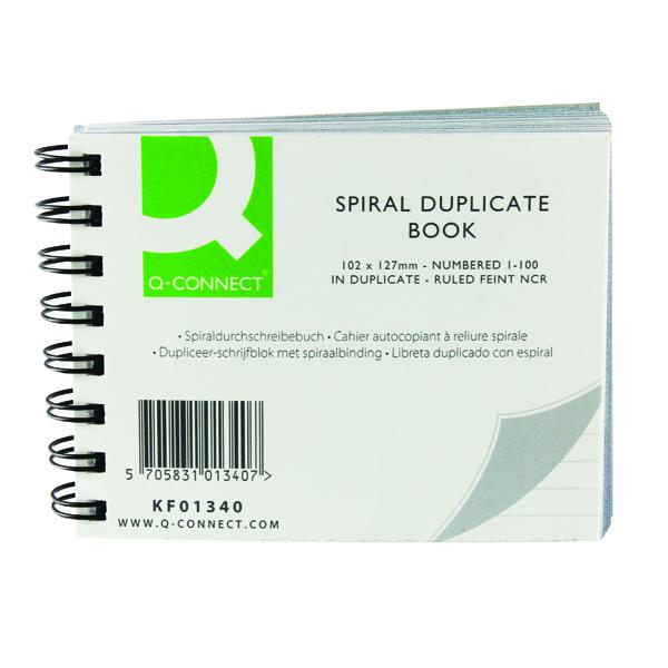 Q-Connect Feint Ruled Wirebound Duplicate Book 102x127mm