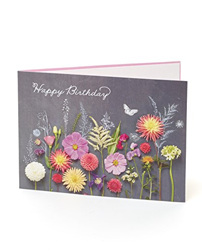 Wildflowers on Black Background Birthday Card