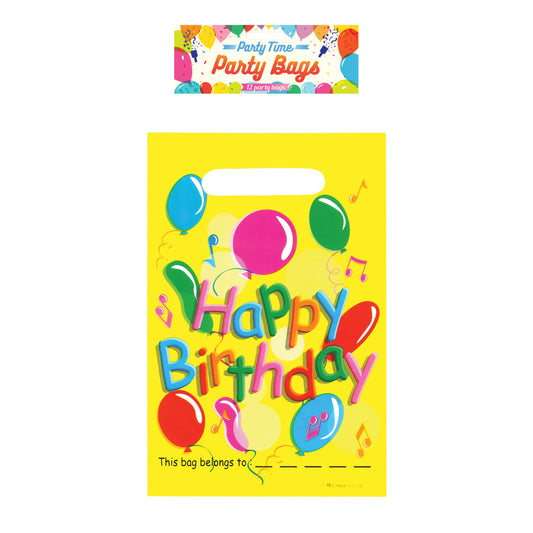 Pack of 12 Happy Birthday Design Party Bags