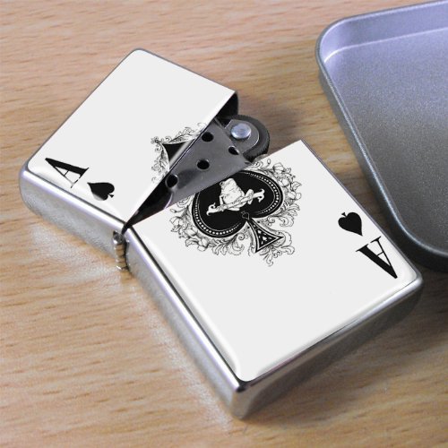 Playing Cards High Ace Card Design Metal Petrol Lighter