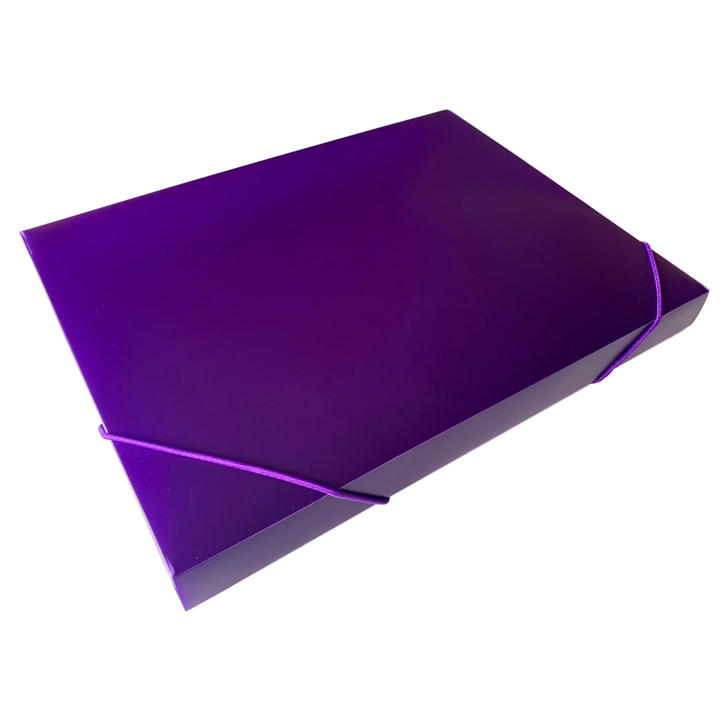 A4 Clearview Purple Box File with Elastic Closure