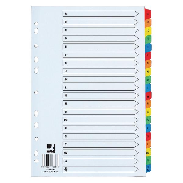 20 Part A-Z Index Extra Wide Dividers Reinforced Multi-Colour Tabs