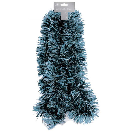 2m Pale Blue Christmas Chunky Tinsel