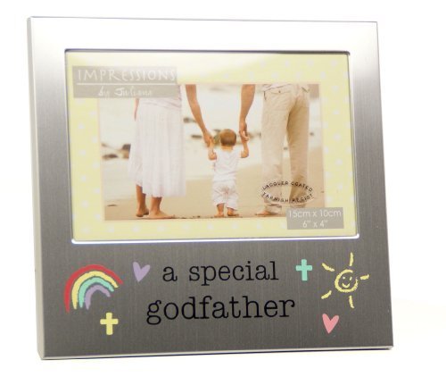 Special Godfather Photo Frame, Brushed Silver - New Christening Gift