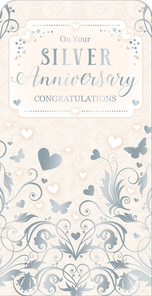 25th Silver Wedding Anniversary Luxury Gift Money Wallet Card