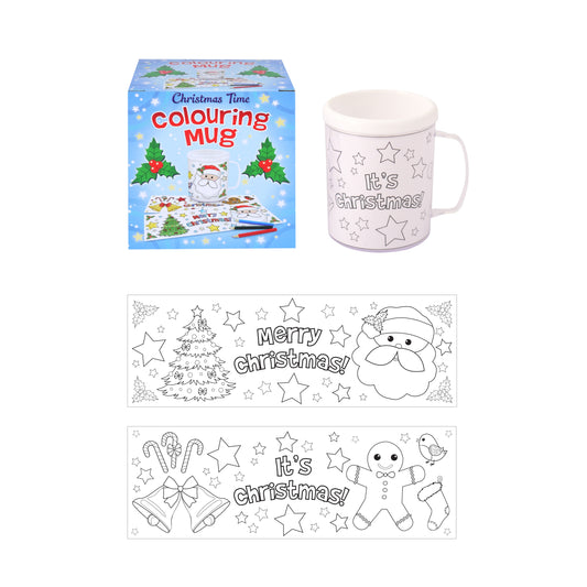 Christmas Colouring Mug with 2 Assorted Designs