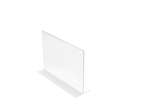 A4 Landscape Standing Acrylic Sign Holder Clear