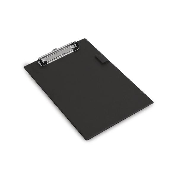 Rapesco Standard Clipboard PVC Retractable Hanging Hole A5 Black 1072