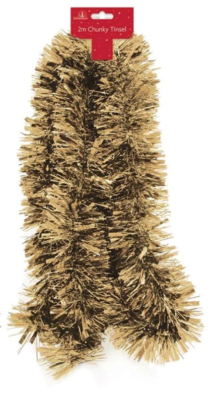 2m Gold Christmas Chunky Tinsel