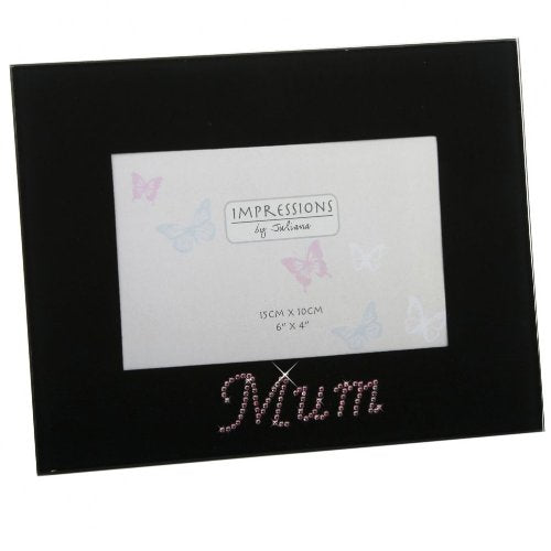 Black Glass Mum Photo Picture Frame 6x4 New