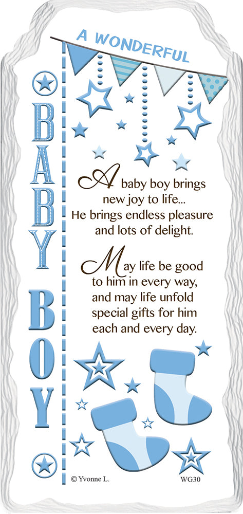 A Wonderful Baby Boy Sentimental Handcrafted Ceramic Plaque