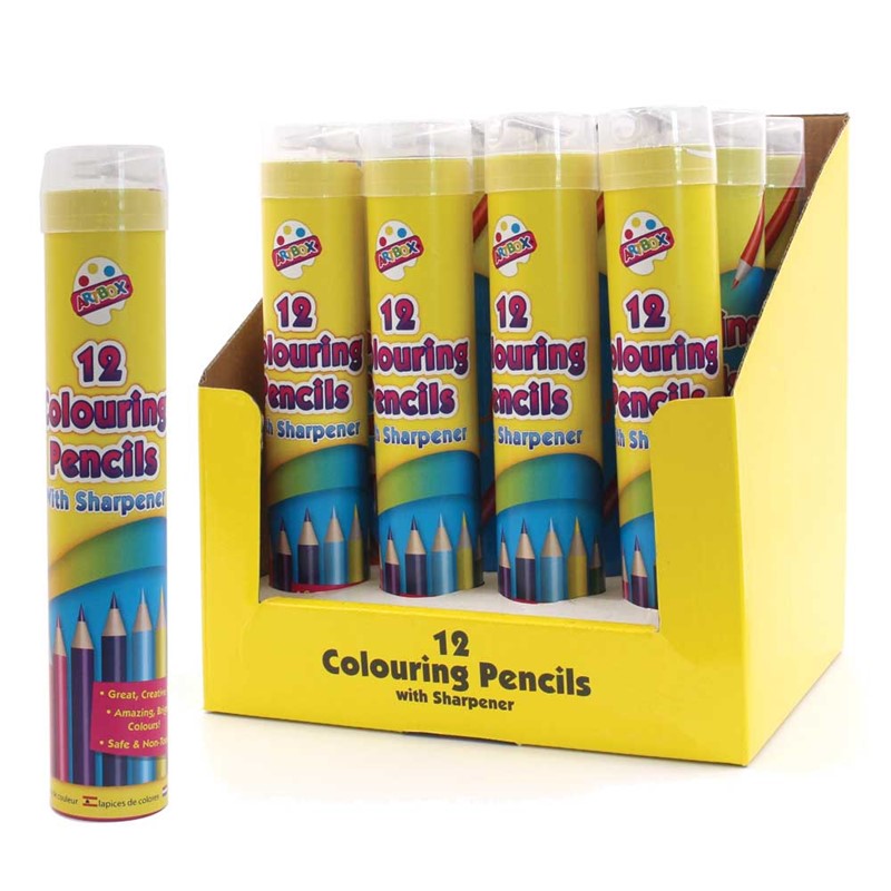 12 Full Size Colouring Pencils + Sharpener