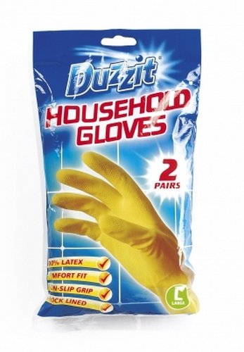 2 Pairs of Duzzit Household Gloves Large