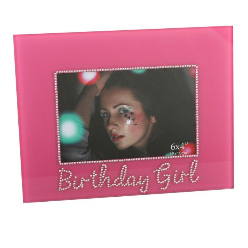 Birthday Girl Pink Photo Frame With Diamonte Surrounding