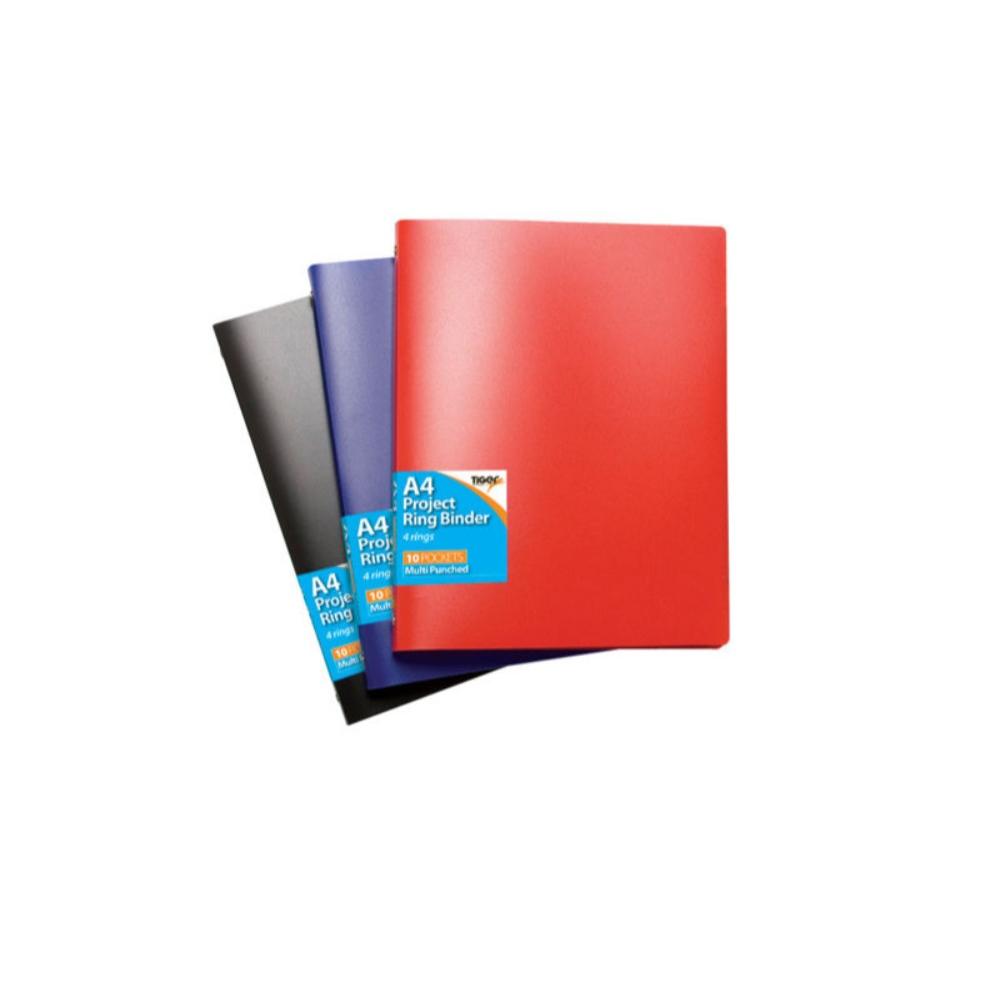 Tiger A4 Slim Ring Binder + 10 Free Punched Pockets