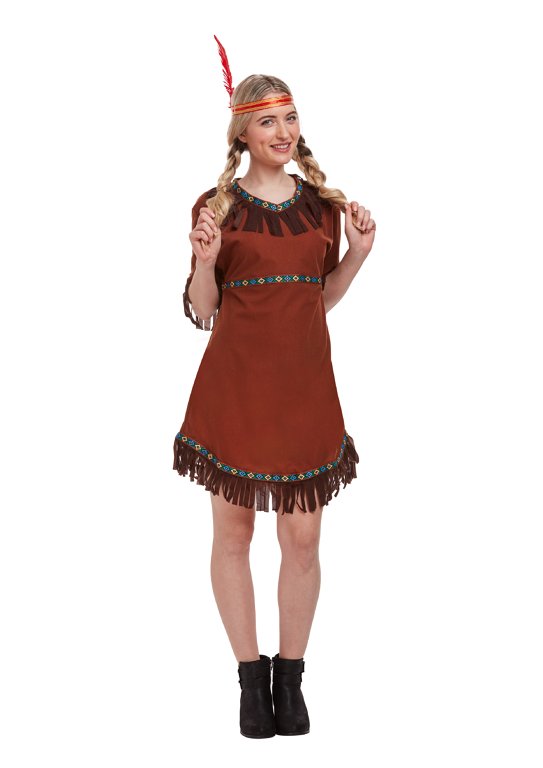 Adult Red Indian Woman Fancy Dress Costume