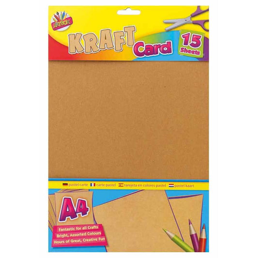 Pack of 15 A4 Kraft Card Sheets