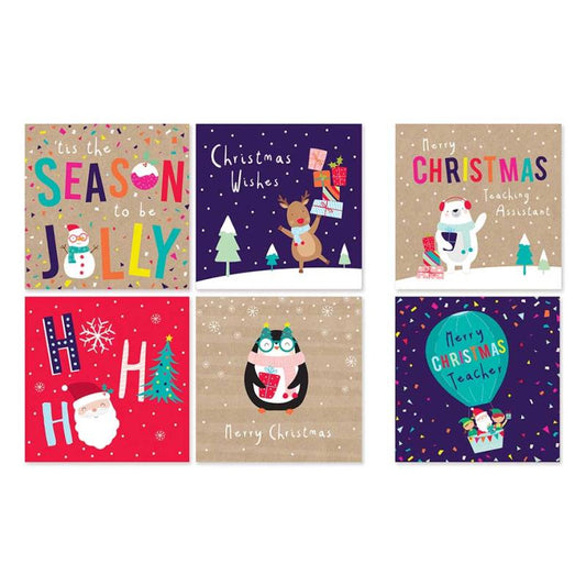 Pack of 30 Kids School Christmas Cards