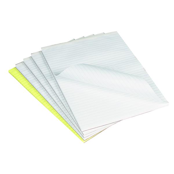 Pack of 10 Feint Ruled Board Back Memo Pad 160 Pages A4