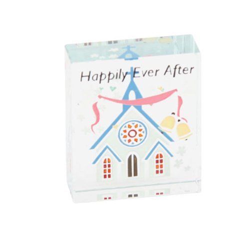 Happy Ever After Celebration Glass Wedding Ornament