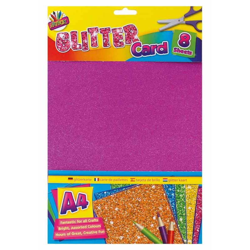 8 Sheets A4 Glitter Card