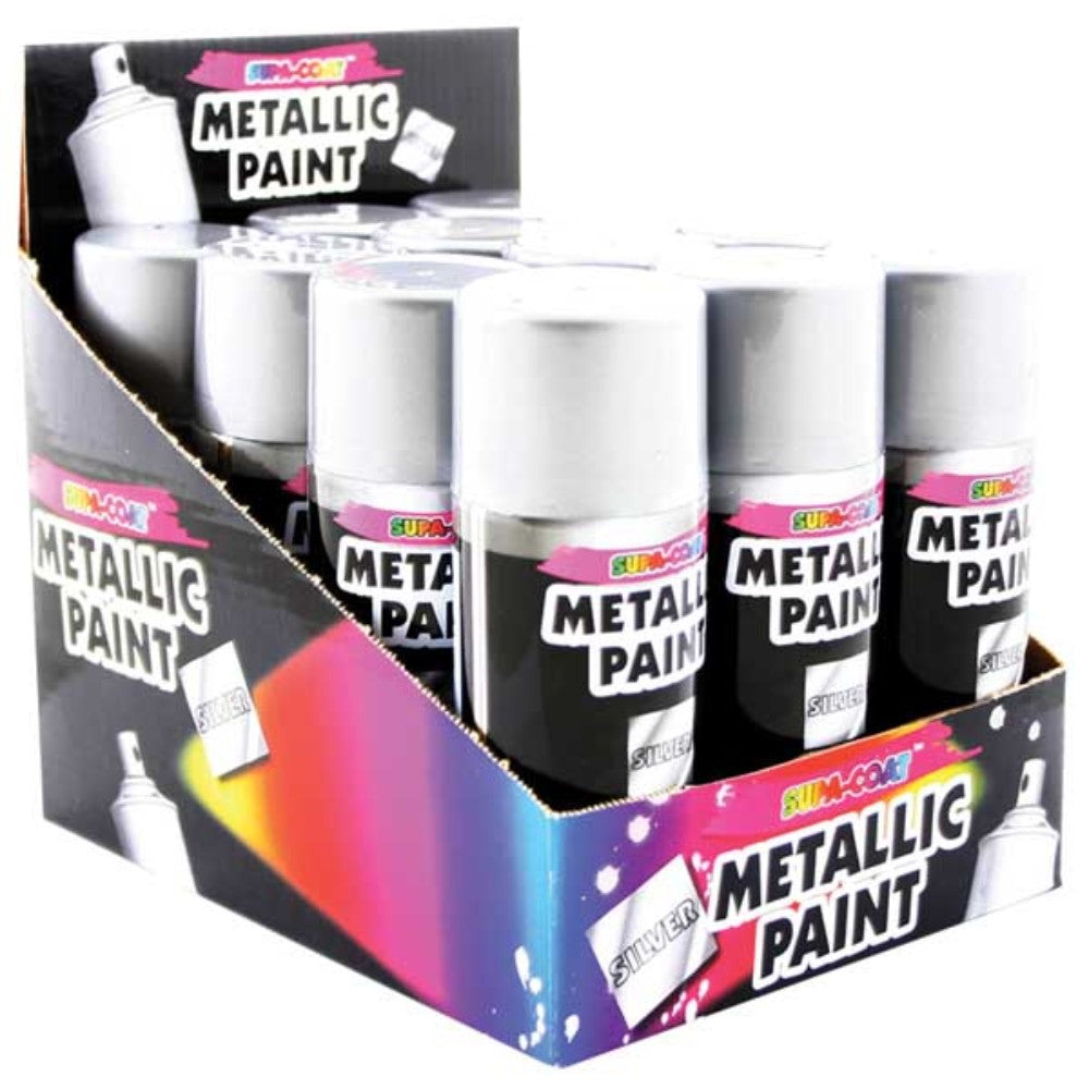 Metallic Silver Lacquer Spray Paint 110ml